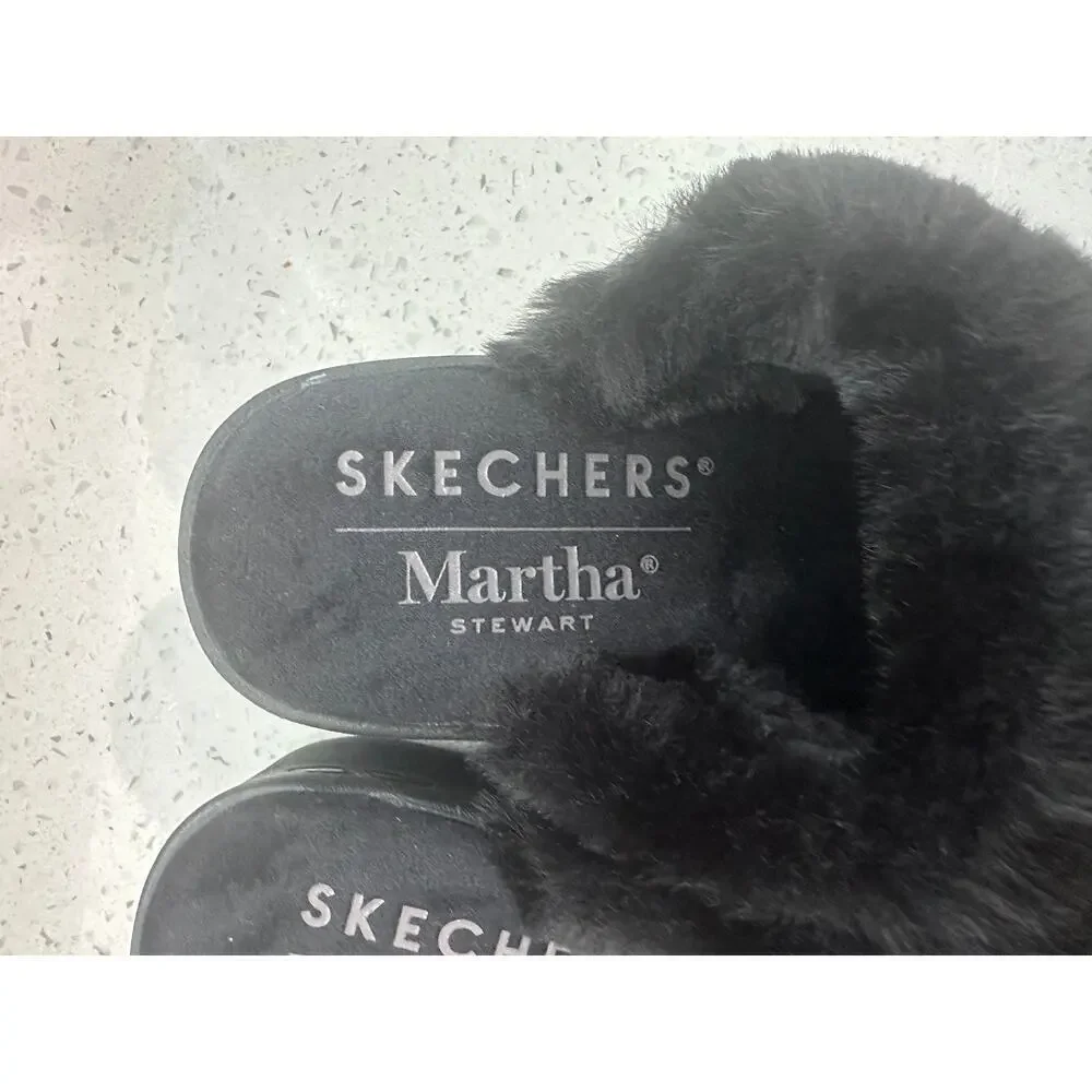 Martha Stewart x Skechers Pier-Lite Mules Cozy High Black Size 5